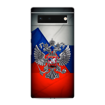 Силиконовый чехол на Google Pixel 6 с принтом Флаг России