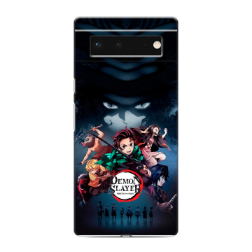 Силиконовый чехол на Google Pixel 6 с принтом Demon Slayer Клинок рассекающий демонов