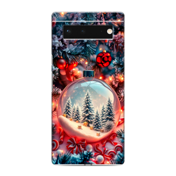 Силиконовый чехол на Google Pixel 6 с принтом Новый год