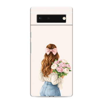 Силиконовый чехол на Google Pixel 6 с принтом женский