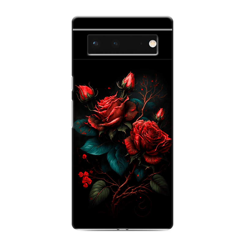 Силиконовый чехол на Google Pixel 6 с принтом Розы красные Силиконовый чехол на Google Pixel 6 с принтом Розы красные