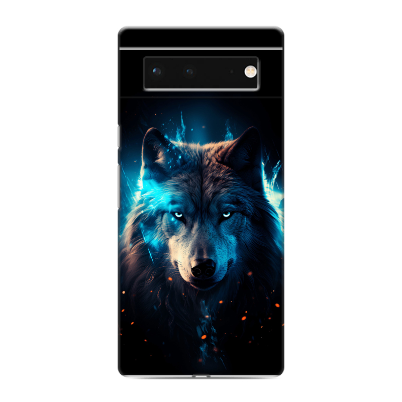 Силиконовый чехол на Google Pixel 6 с принтом Волк ночной Силиконовый чехол на Google Pixel 6 с принтом Волк ночной