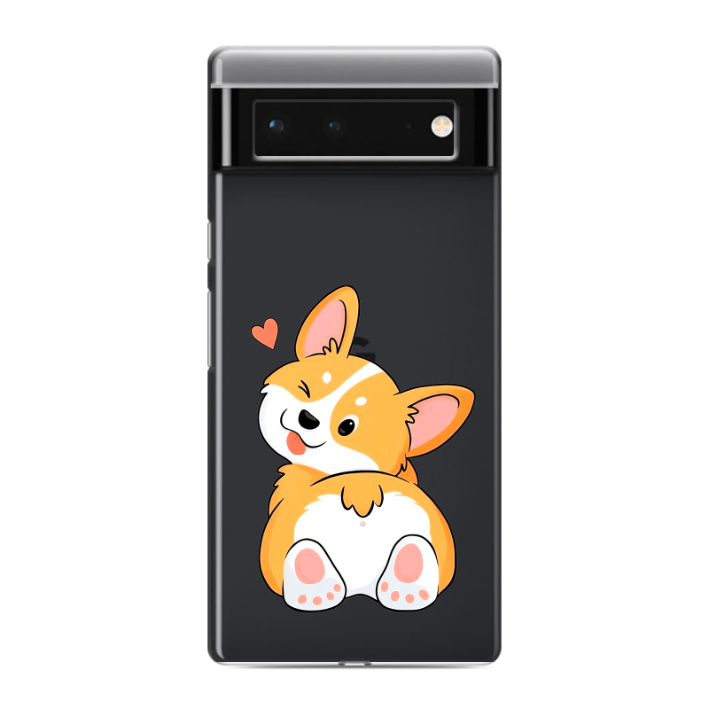 Силиконовый чехол на Google Pixel 6 с принтом Корги Силиконовый чехол на Google Pixel 6 с принтом Корги