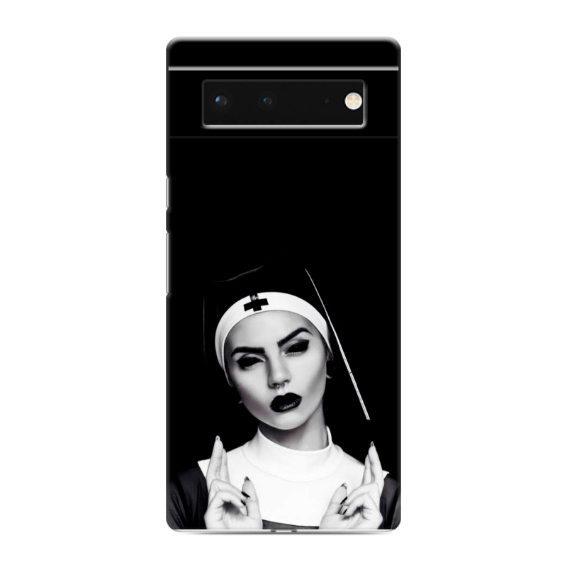 Силиконовый чехол на Google Pixel 6 с принтом монашка Силиконовый чехол на Google Pixel 6 с принтом монашка