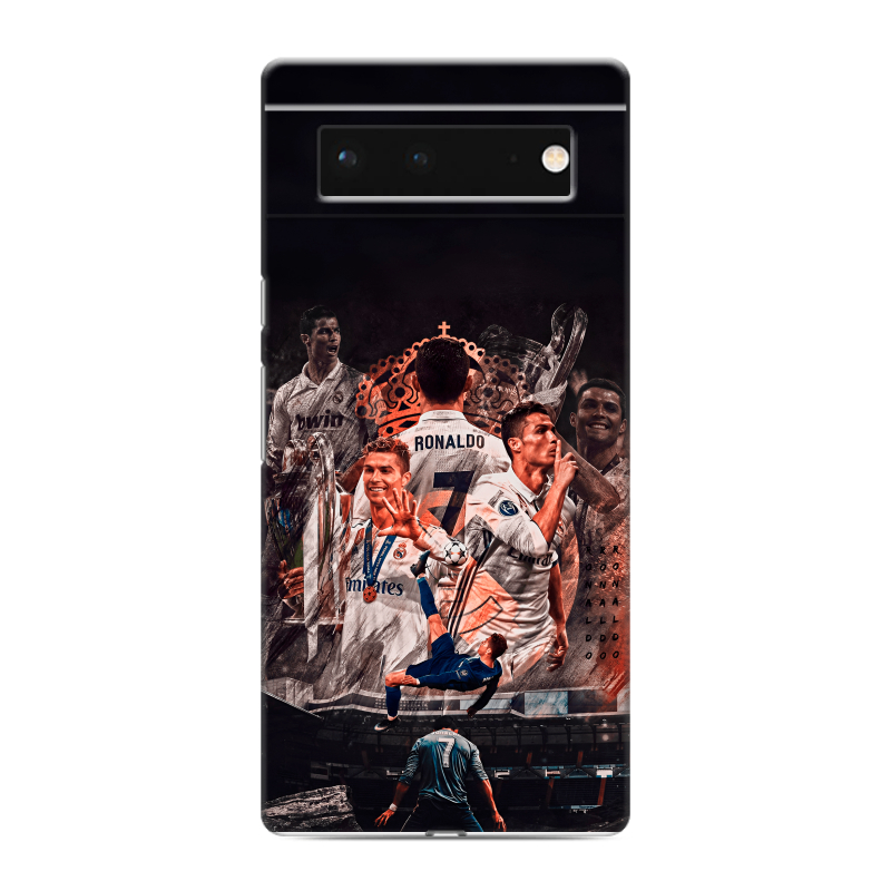 Силиконовый противоударный чехол на Google Pixel 6 с принтом Реал Роналдо Real Ronaldo Силиконовый противоударный чехол на Google Pixel 6 с принтом Реал Роналдо Real Ronaldo