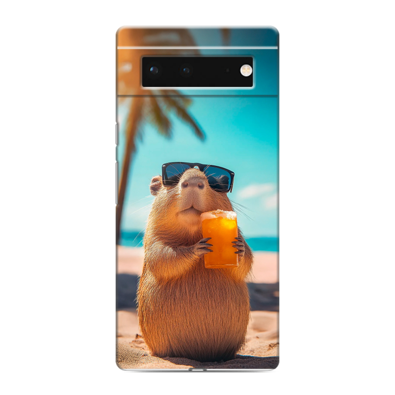 Силиконовый чехол на Google Pixel 6 с принтом Капибара Силиконовый чехол на Google Pixel 6 с принтом Капибара