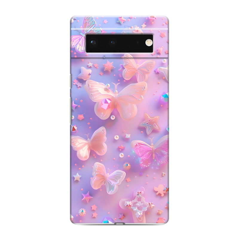 Силиконовый чехол на Google Pixel 6 с принтом Бабочки Силиконовый чехол на Google Pixel 6 с принтом Бабочки