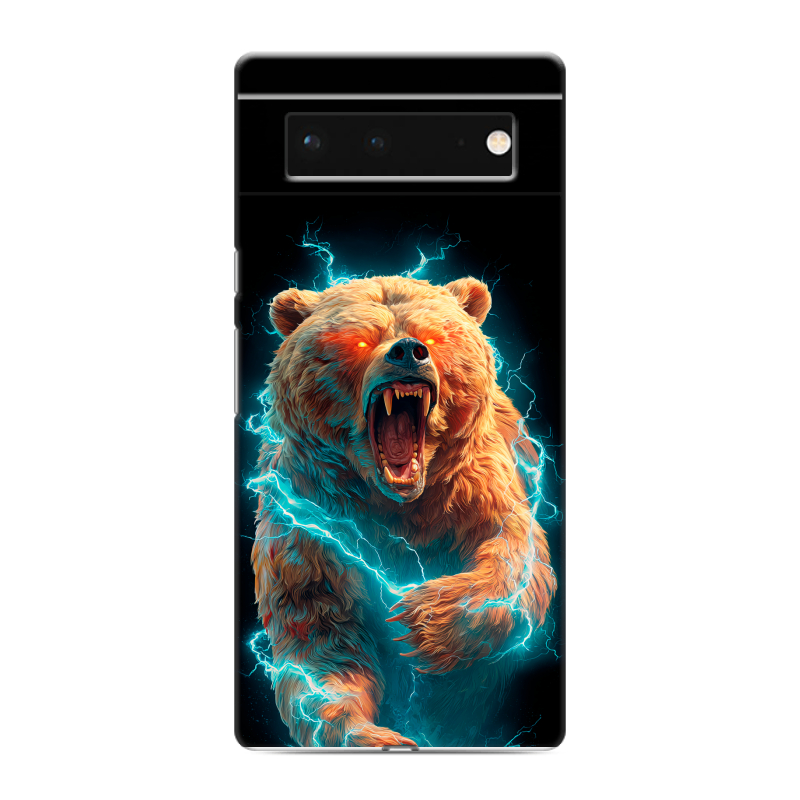 Силиконовый чехол на Google Pixel 6 с принтом Медведь Силиконовый чехол на Google Pixel 6 с принтом Медведь