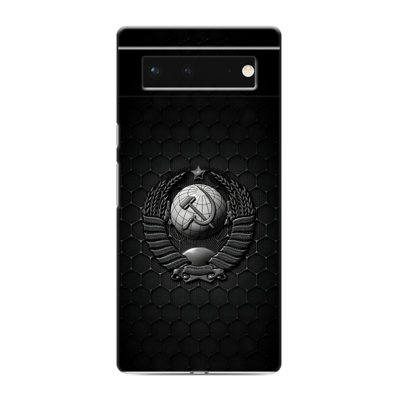 Силиконовый противоударный чехол на Google Pixel 6 с принтом Герб Флаг СССР Силиконовый противоударный чехол на Google Pixel 6 с принтом Герб Флаг СССР