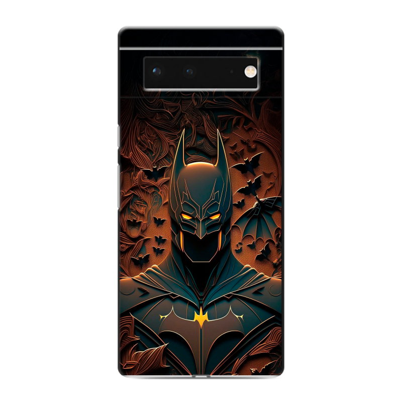 Силиконовый противоударный чехол на Google Pixel 6 с принтом Batman Бэтмен Силиконовый противоударный чехол на Google Pixel 6 с принтом Batman Бэтмен