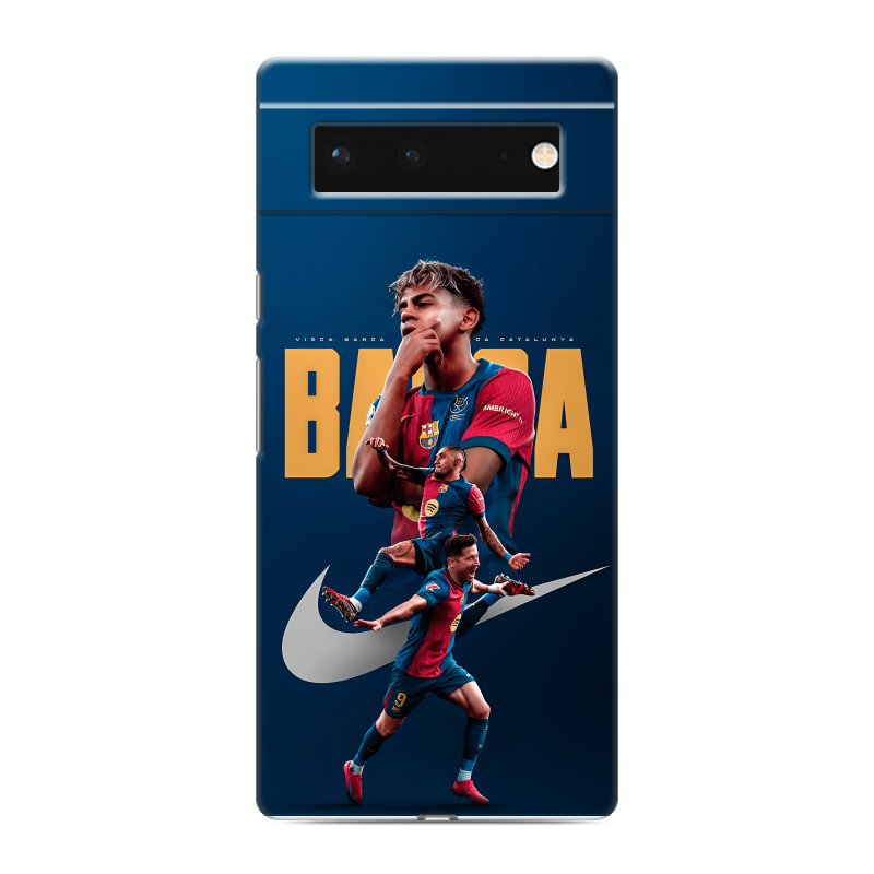 Силиконовый чехол на Google Pixel 6 с принтом Барселона Barca Yamal Силиконовый чехол на Google Pixel 6 с принтом Барселона Barca Yamal