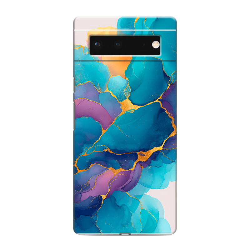 Силиконовый чехол на Google Pixel 6 с принтом Мрамор блестки Силиконовый чехол на Google Pixel 6 с принтом Мрамор блестки