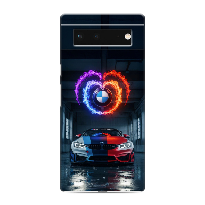 Силиконовый чехол на Google Pixel 6 с принтом BMW БМВ Силиконовый чехол на Google Pixel 6 с принтом BMW БМВ