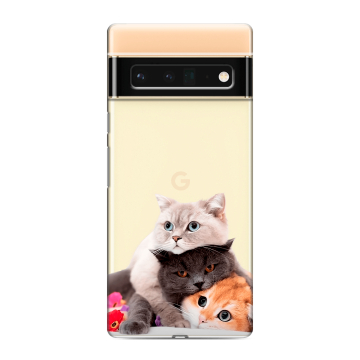 Силиконовый чехол на Google Pixel 6 Pro с принтом Кошки