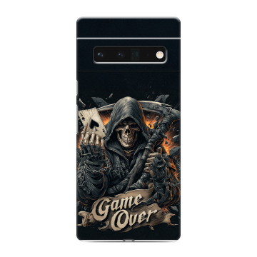 Силиконовый чехол на Google Pixel 6 Pro с принтом Скелет карты
