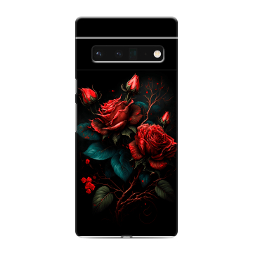 Силиконовый чехол на Google Pixel 6 Pro с принтом Розы красные