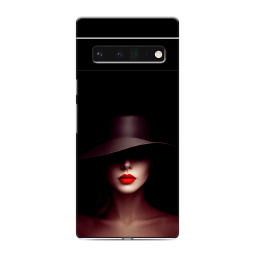 Силиконовый чехол на Google Pixel 6 Pro с принтом Девушка в шляпе