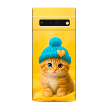 Силиконовый чехол на Google Pixel 6 Pro с принтом Котенок в шапке Силиконовый чехол на Google Pixel 6 Pro с принтом Котенок в шапке
