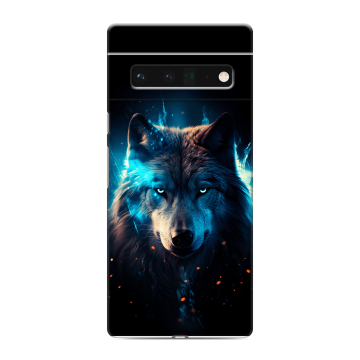 Силиконовый чехол на Google Pixel 6 Pro с принтом Волк ночной Силиконовый чехол на Google Pixel 6 Pro с принтом Волк ночной