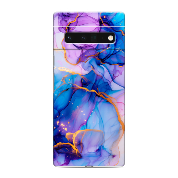 Силиконовый чехол на Google Pixel 6 Pro с принтом синий мрамор