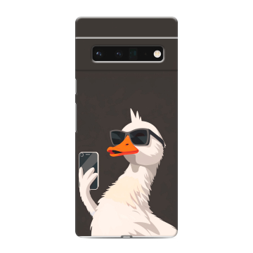 Силиконовый чехол на Google Pixel 6 Pro с принтом утка в очках