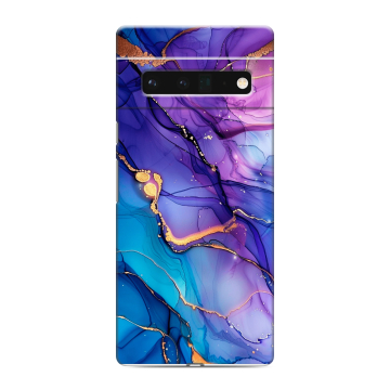 Силиконовый чехол на Google Pixel 6 Pro с принтом синий мрамор