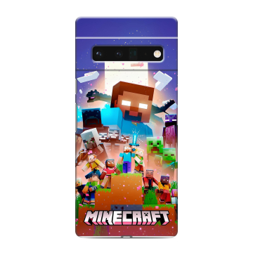 Силиконовый чехол на Google Pixel 6 Pro с принтом Майнкрафт Minecraft Силиконовый чехол на Google Pixel 6 Pro с принтом Майнкрафт Minecraft