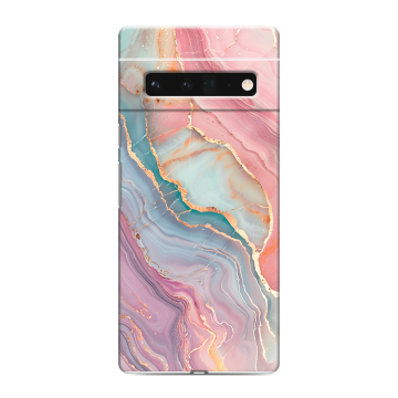 Силиконовый чехол на Google Pixel 6 Pro с принтом розовый мрамор