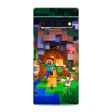 Силиконовый чехол на Google Pixel 6 Pro с принтом Майнкрафт Minecraft Силиконовый чехол на Google Pixel 6 Pro с принтом Майнкрафт Minecraft