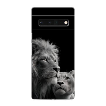 Силиконовый чехол на Google Pixel 6 Pro с принтом Лев кошки