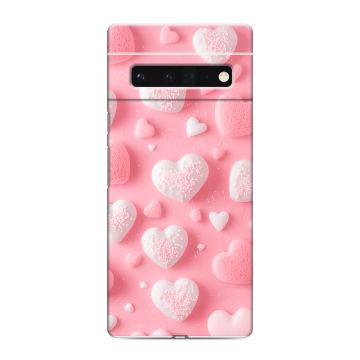 Силиконовый чехол на Google Pixel 6 Pro с принтом Сердечки