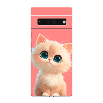 Силиконовый чехол на Google Pixel 6 Pro с принтом Розовый котенок