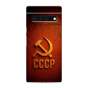 Силиконовый чехол на Google Pixel 6 Pro с принтом Флаг Герб СССР
