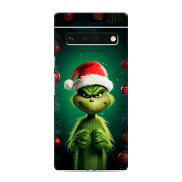 Силиконовый чехол на Google Pixel 6 Pro с принтом Гринч Новый год Рождество
