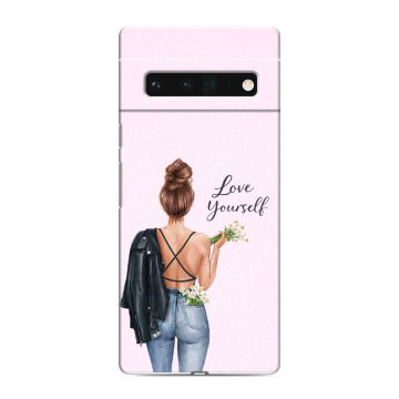 Силиконовый чехол на Google Pixel 6 Pro с принтом женский