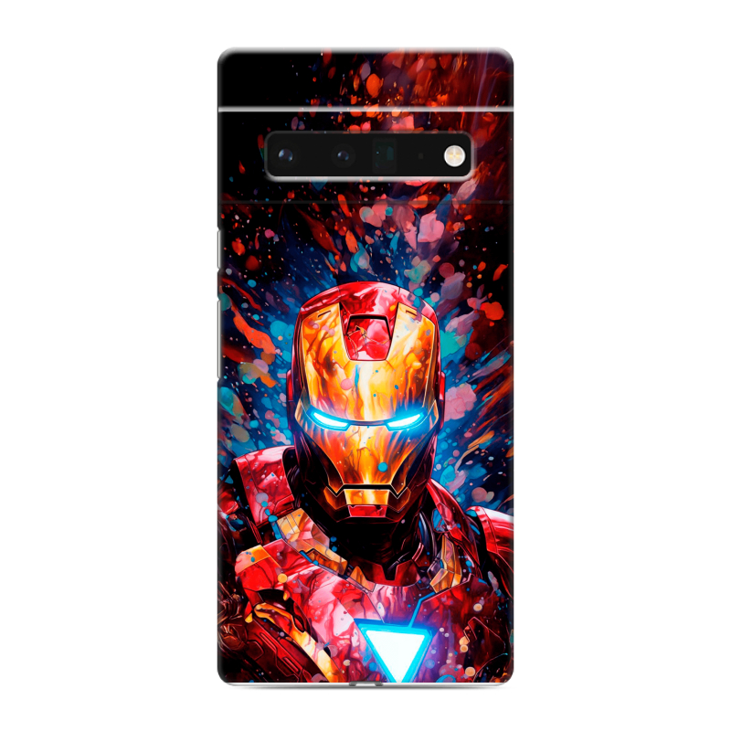 Силиконовый противоударный чехол на Google Pixel 6 Pro с принтом Железный человек Ironman Силиконовый противоударный чехол на Google Pixel 6 Pro с принтом Железный человек Ironman