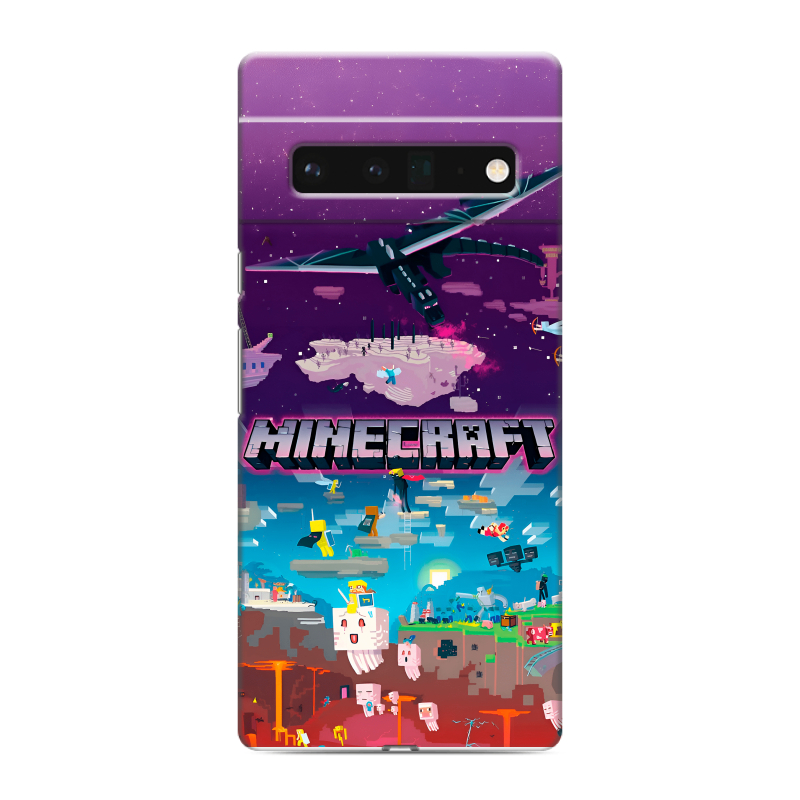 Силиконовый чехол на Google Pixel 6 Pro с принтом Майнкрафт Minecraft Силиконовый чехол на Google Pixel 6 Pro с принтом Майнкрафт Minecraft