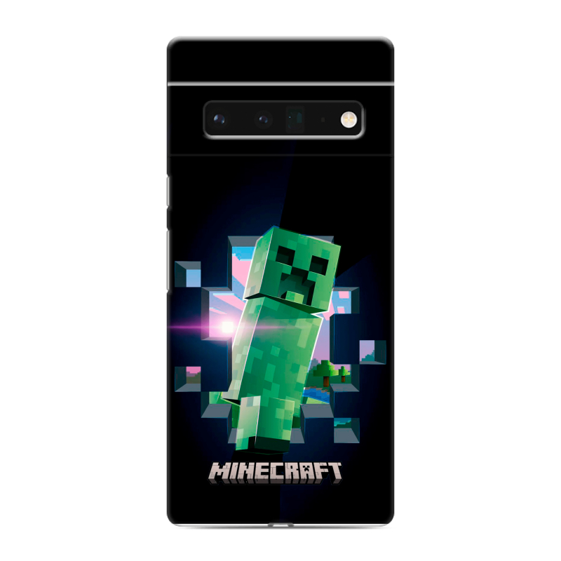 Силиконовый чехол на Google Pixel 6 Pro с принтом Майнкрафт Minecraft Силиконовый чехол на Google Pixel 6 Pro с принтом Майнкрафт Minecraft