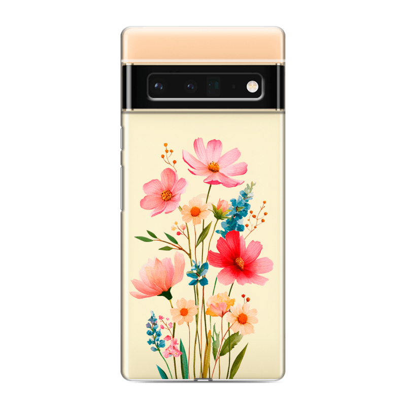 Силиконовый чехол на Google Pixel 6 Pro с принтом Цветы Силиконовый чехол на Google Pixel 6 Pro с принтом Цветы