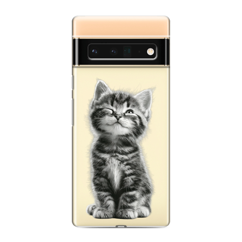 Силиконовый противоударный чехол на Google Pixel 6 Pro с принтом Котенок Силиконовый противоударный чехол на Google Pixel 6 Pro с принтом Котенок