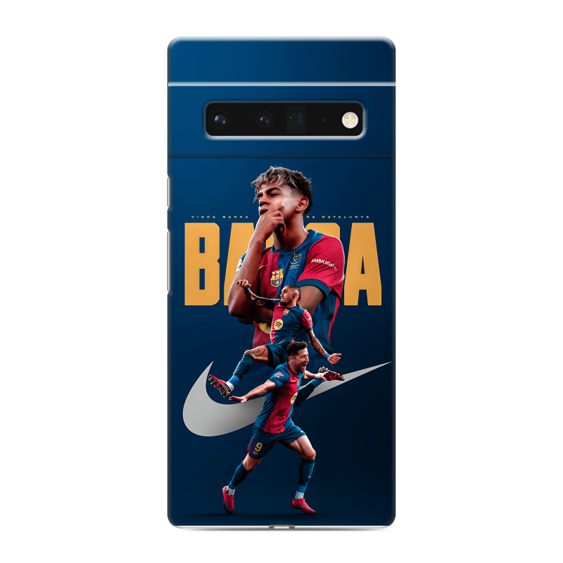 Силиконовый противоударный чехол на Google Pixel 6 Pro с принтом Барселона Barca Yamal Силиконовый противоударный чехол на Google Pixel 6 Pro с принтом Барселона Barca Yamal