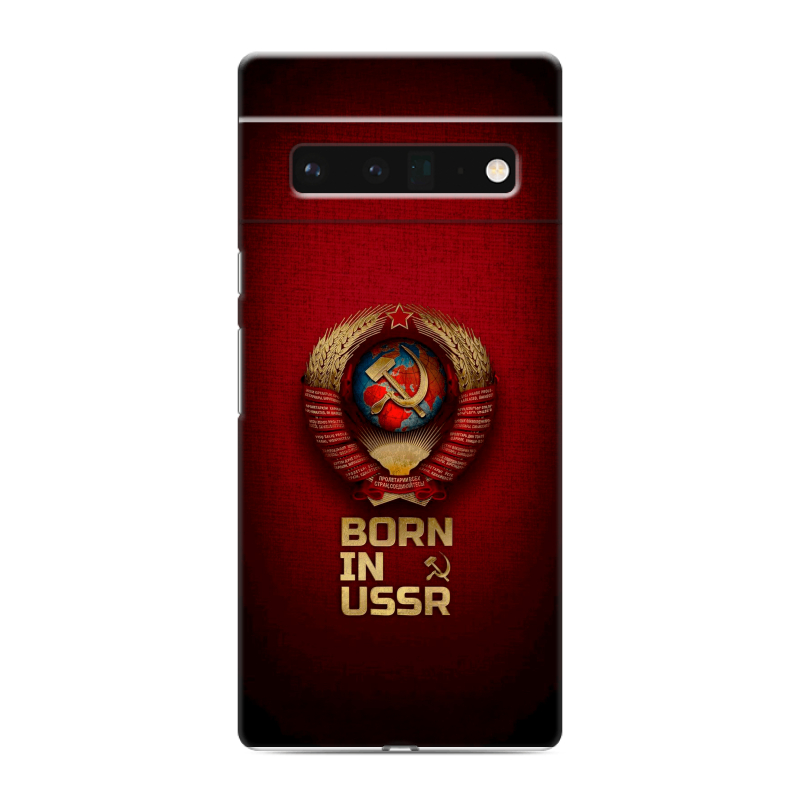 Силиконовый противоударный чехол на Google Pixel 6 Pro с принтом Флаг Герб СССР Силиконовый противоударный чехол на Google Pixel 6 Pro с принтом Флаг Герб СССР