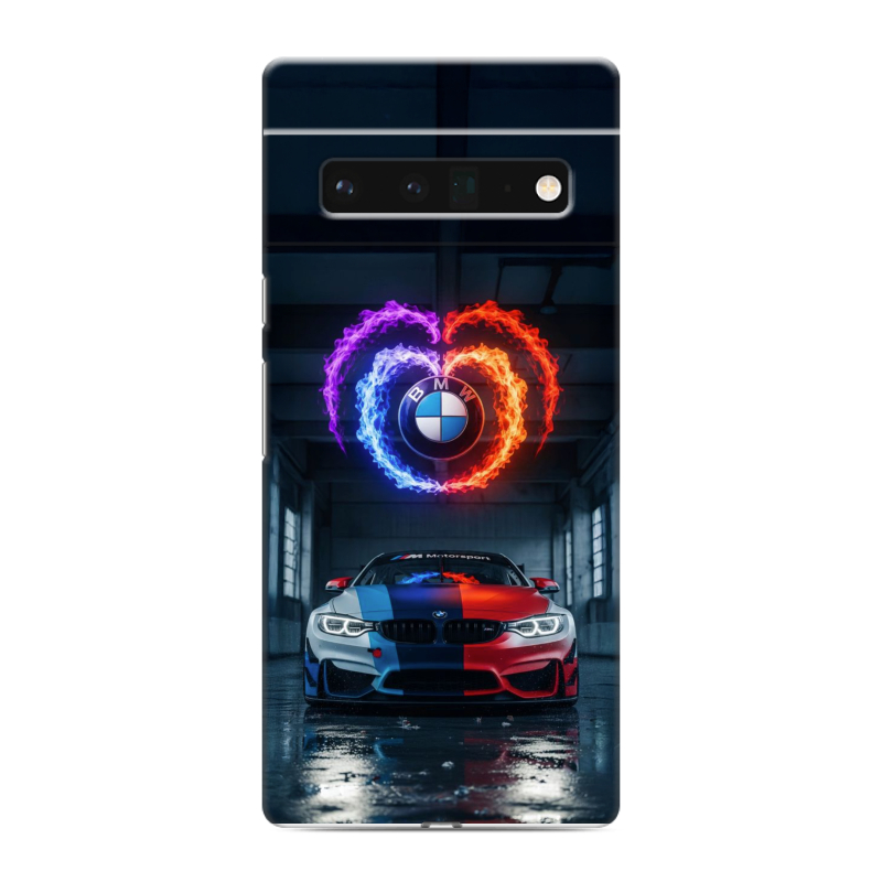 Силиконовый противоударный чехол на Google Pixel 6 Pro с принтом BMW БМВ Силиконовый противоударный чехол на Google Pixel 6 Pro с принтом BMW БМВ