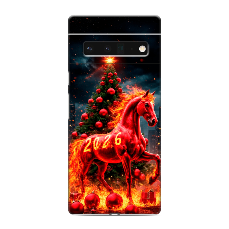 Силиконовый противоударный чехол на Google Pixel 6 Pro с принтом Новый год Силиконовый противоударный чехол на Google Pixel 6 Pro с принтом Новый год