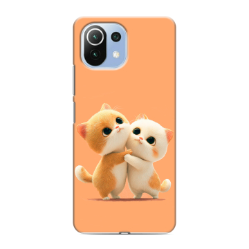 Силиконовый чехол на Xiaomi 11 Lite 5G NE с принтом Милые котики