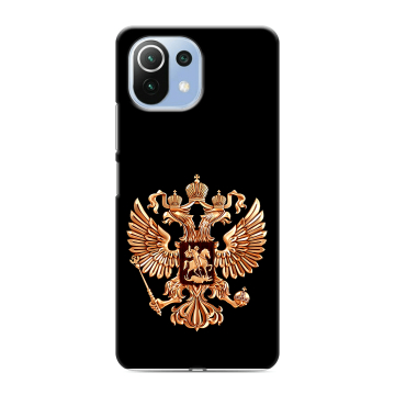 Силиконовый чехол на Xiaomi 11 Lite 5G NE с принтом Герб России золотой Силиконовый чехол на Xiaomi 11 Lite 5G NE с принтом Герб России золотой