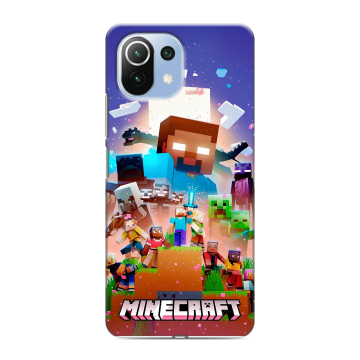 Силиконовый чехол на Xiaomi 11 Lite 5G NE с принтом Майнкрафт Minecraft Силиконовый чехол на Xiaomi 11 Lite 5G NE с принтом Майнкрафт Minecraft