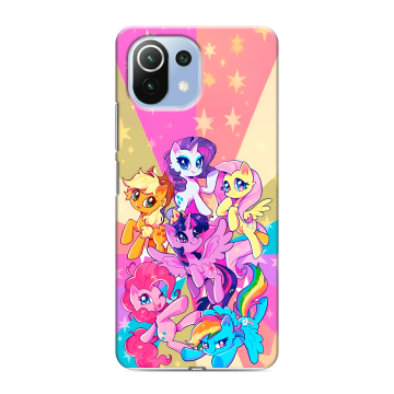 Силиконовый чехол на Xiaomi 11 Lite 5G NE с принтом My little pony Дружба чудо