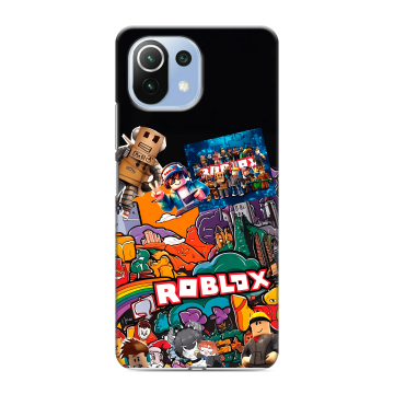 Силиконовый чехол на Xiaomi 11 Lite 5G NE с принтом Roblox Роблокс