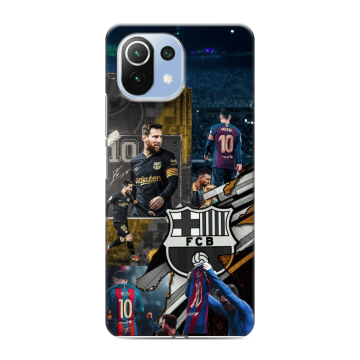 Силиконовый чехол на Xiaomi 11 Lite 5G NE с принтом Messi Barcelona